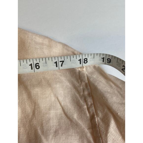 GAP Women's Peach 100% Linen Boyfriend Button Down Career Top Blouse Size XL - Picture 5 of 7
